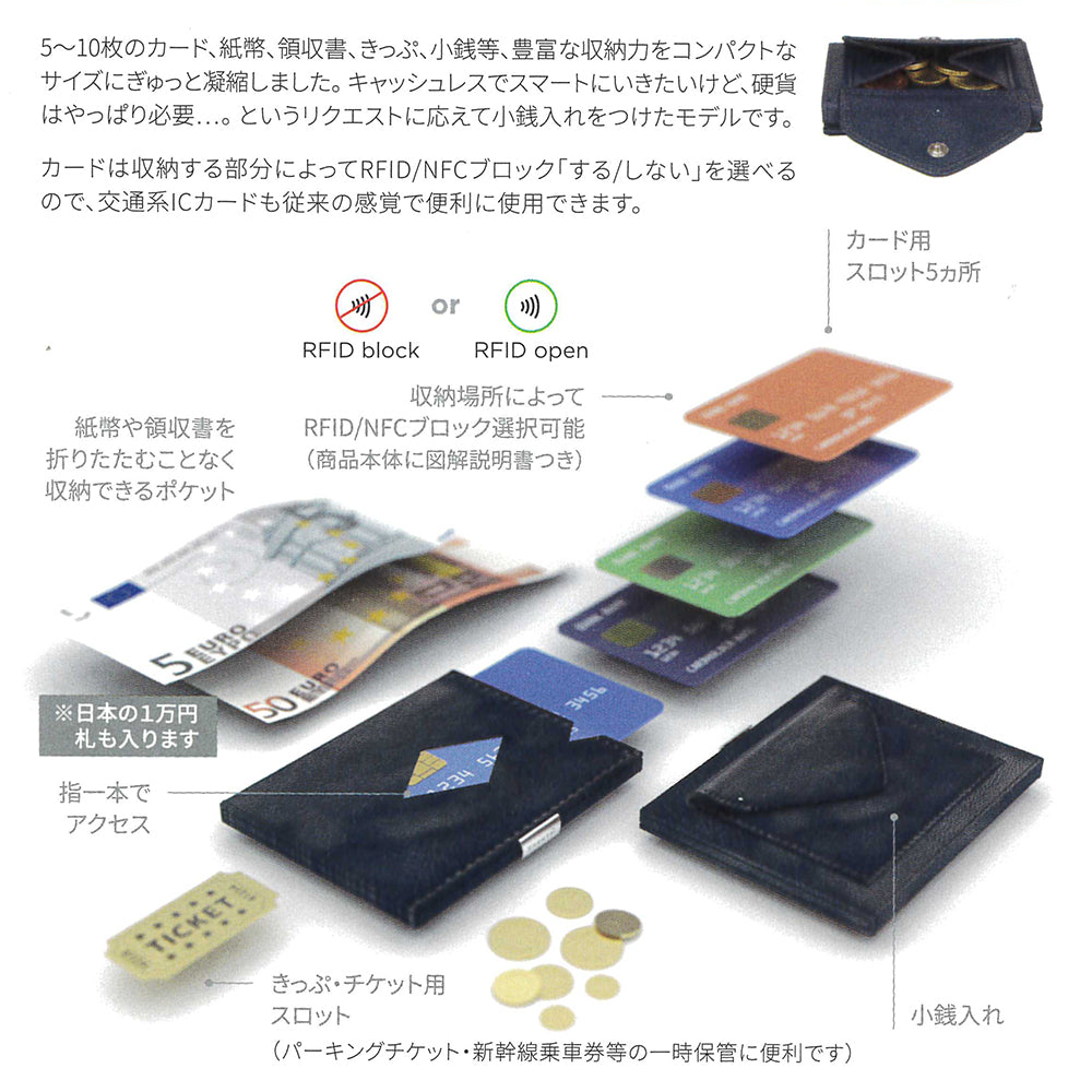 エキセントリ EXENTRI マルチウォレット 三つ折り財布 – WPB